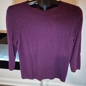Talbots Plum Purple 100% Cashmere Long Sleeve Knit Sweater LP